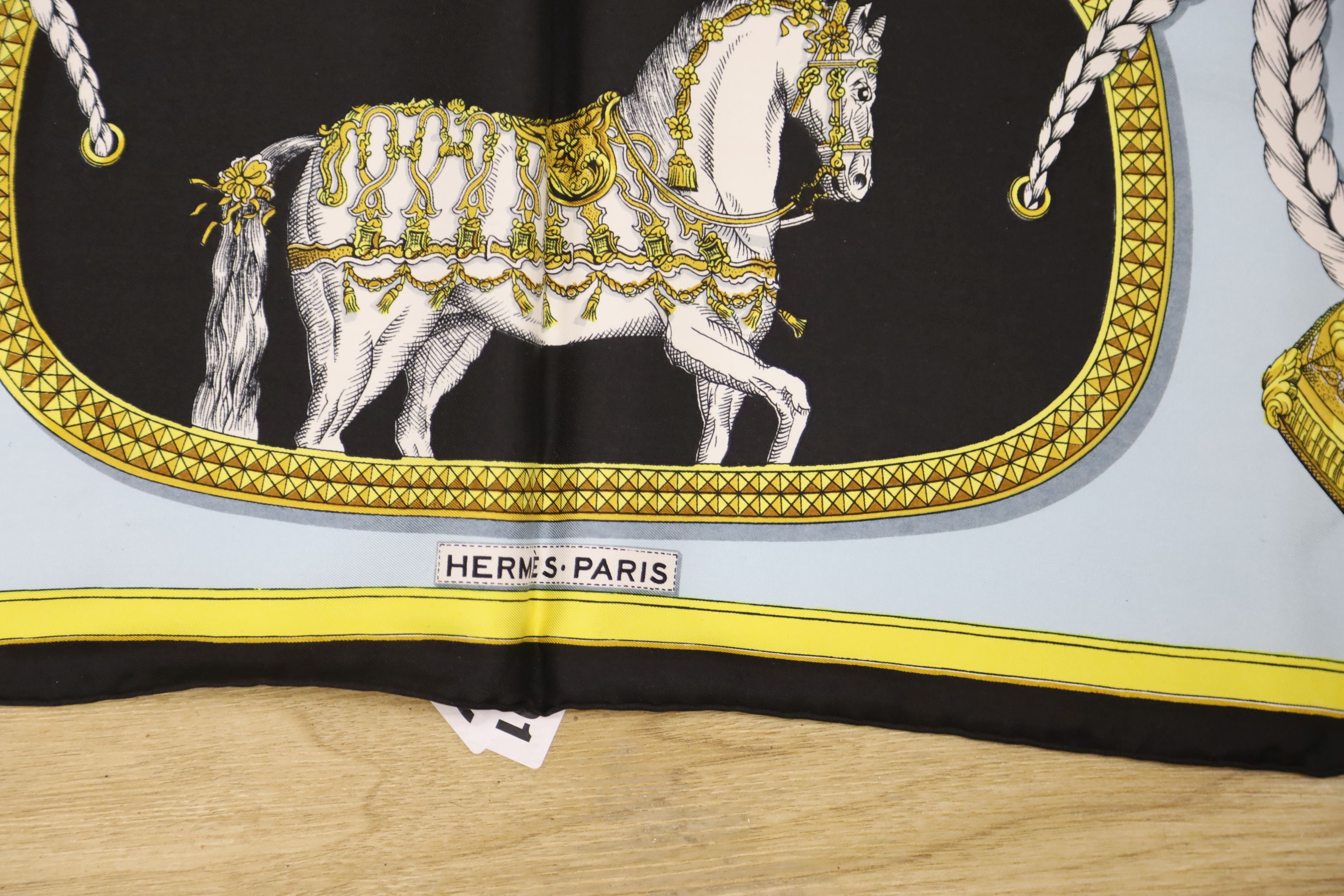 A Hermes silk scarf, Grand Apparat (boxed) and sundry items,
